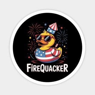 4th of July Duck Firequacker Patriotic Fourth of July Funny Magnet